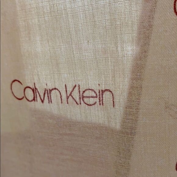 Calvin Klein ultra fine sheer burgundy beige scarf - Picture 6 of 6